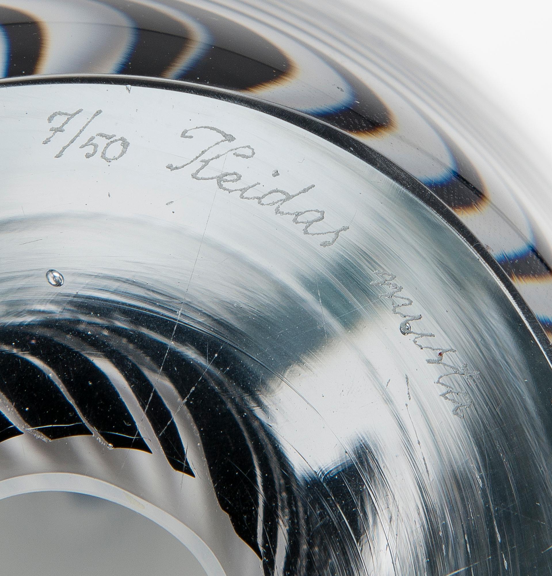 RITVA-LIISA POHJALAINEN, GLASSKULPTUR. Sign. Keidas musta, Ritva-Liisa Pohjalainen 2009, 7/50.