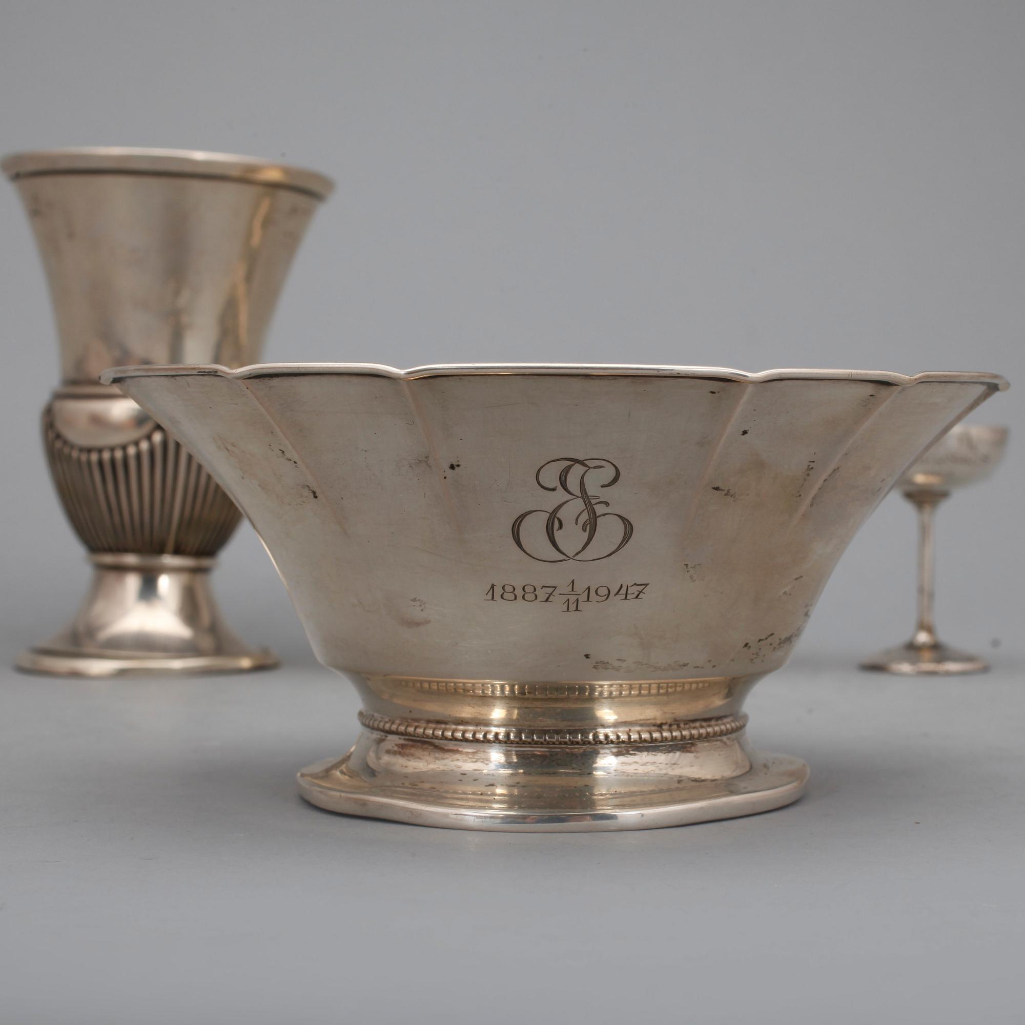 PARTI SILVER, 16 delar, bl.a. GAB, 1924. Vikt ca 430 gram.
