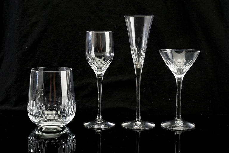 Nils Landberg, a 62 pcs glass "Prelude" service Orrefors later part of the 20th century.