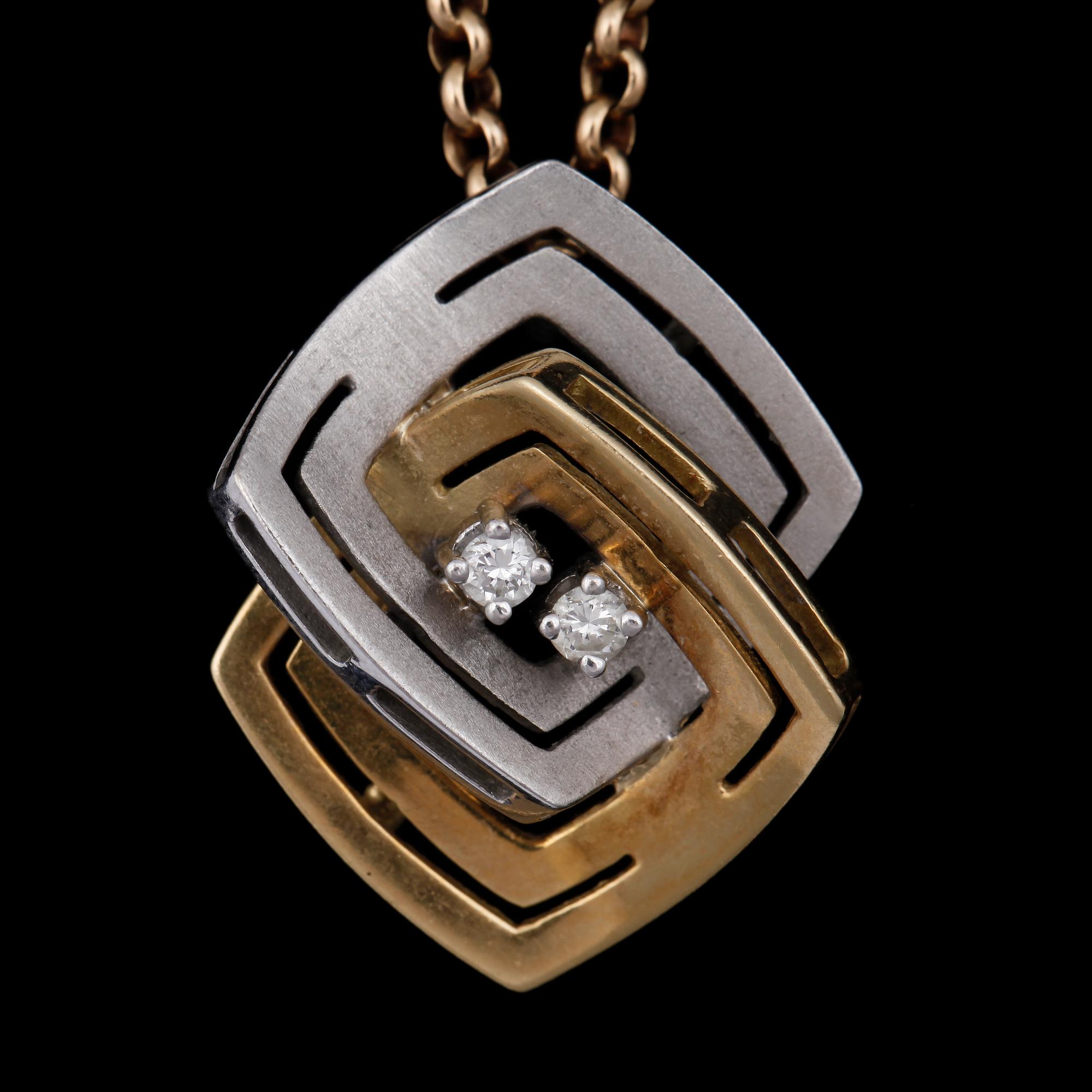SMYCKESSET, 3 delar, 18k guld och briljantslipade diamanter tot ca0,18ct. Totalvikt ca25,4g.