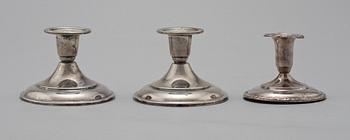 LJUSSTAKAR, 1 + 2, silver, importstämplad respektive K Torndals Juvelerare AB, Stockholm, 1951.