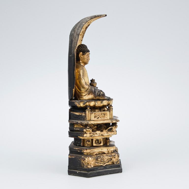 BUDDHA, trä, Japan, 1800-tal.