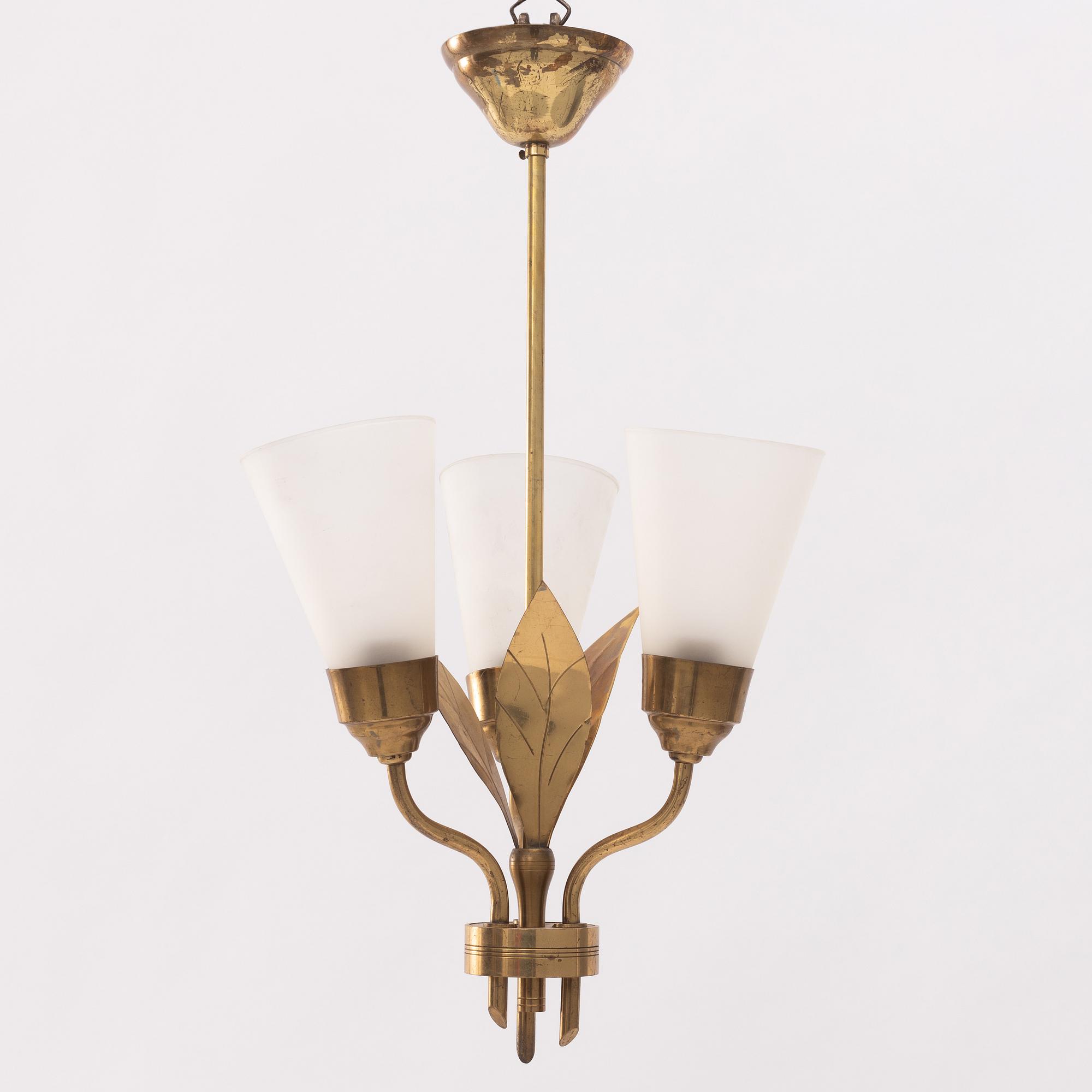 Edvard Hagman AB, a Swedish Modern ceiling lamp, 1940's/50's.