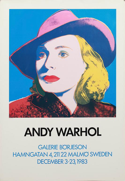 ANDY WARHOL, efter, affischer, 3 st, Galerie Börjeson 1983.