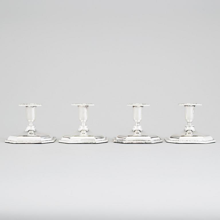 Four silver candle stick by Thorvald Martinsen Norway.