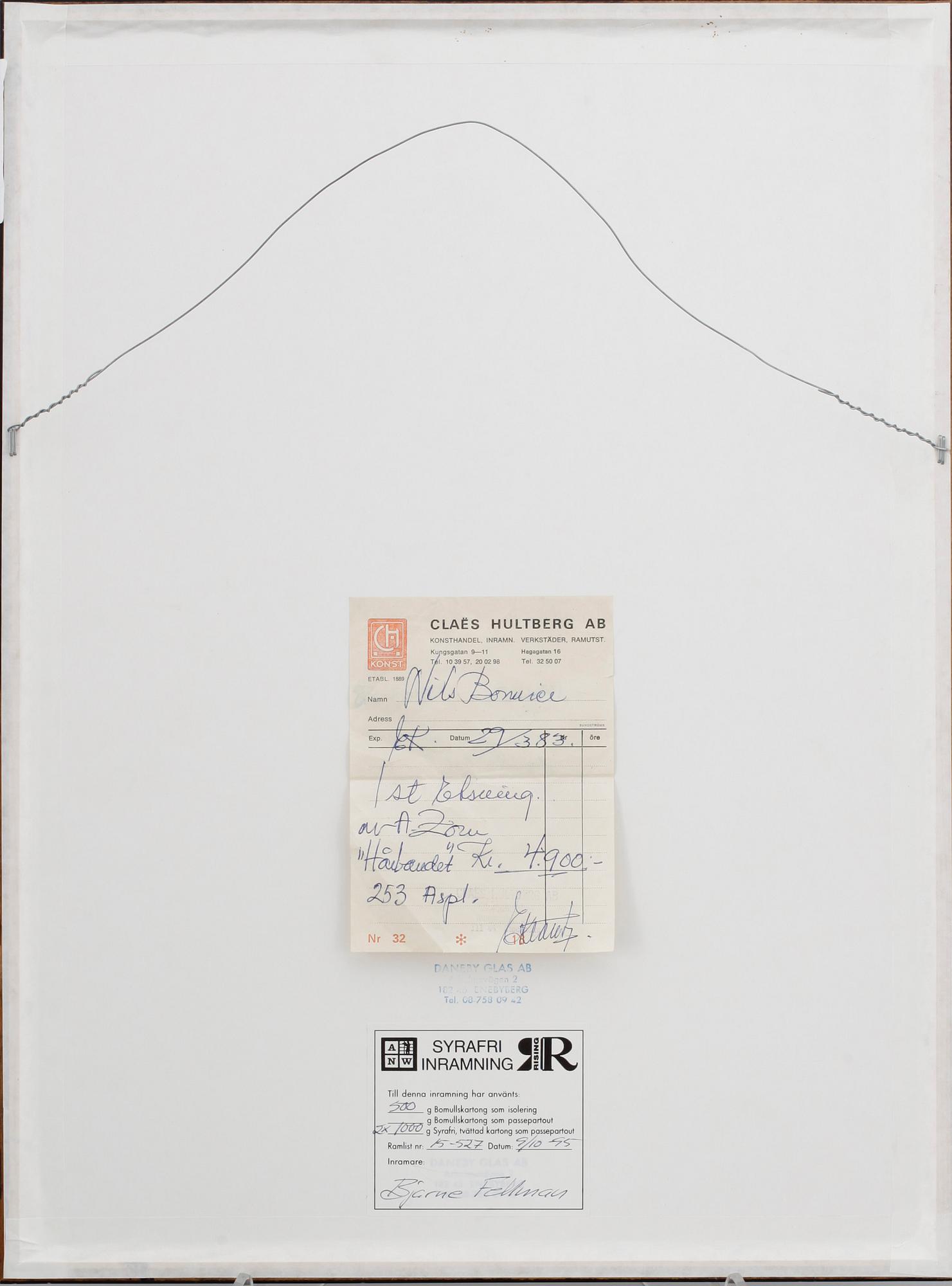 ANDERS ZORN. Etsning, sign. o dat i plåten, 1912, samt sign. i blyerts.