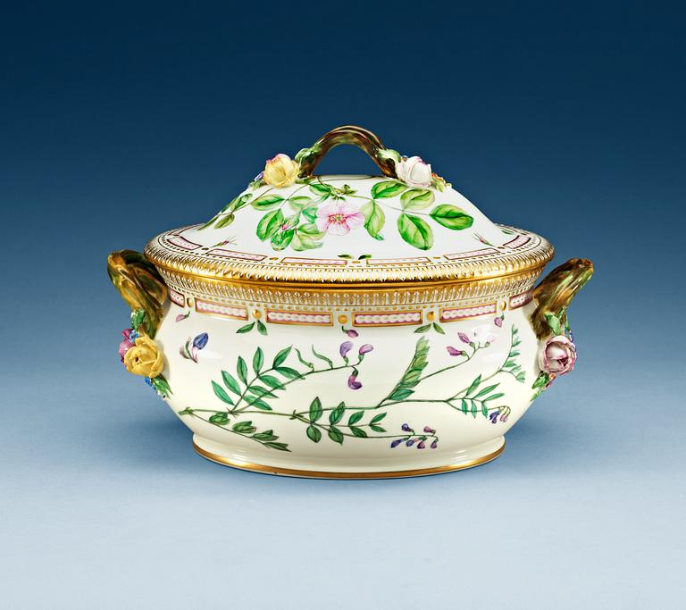 A Royal Copenhagen 'Flora Danica' tureen with cover, Denmark, 20th Century.