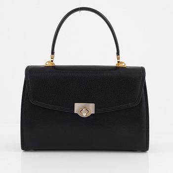 Bally, a black leather bag.