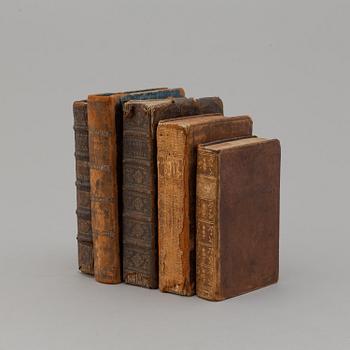 FIVE 18TH CENTURY BOOKS.