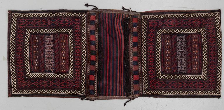 A Baluch saddlebag, probably, circa 178 x 73,5 cm.