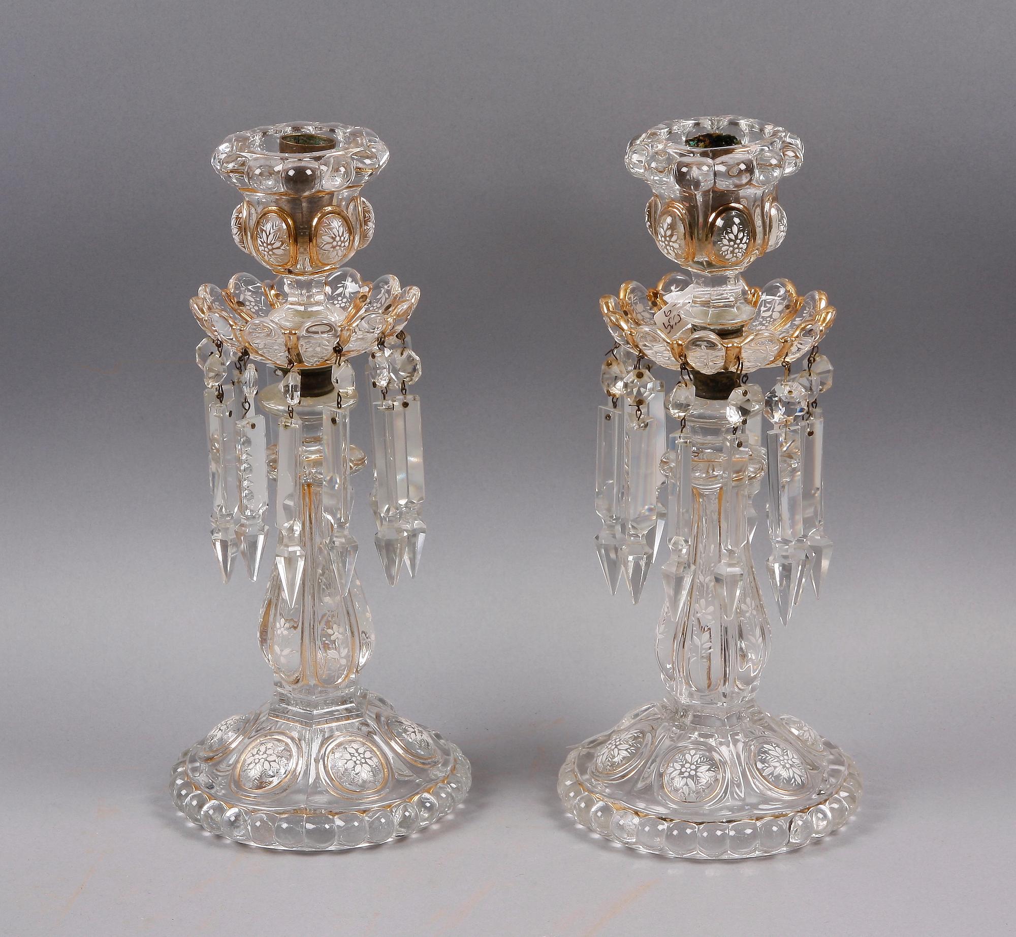 LJUSSTAKAR, glas, 1800/1900-tal.