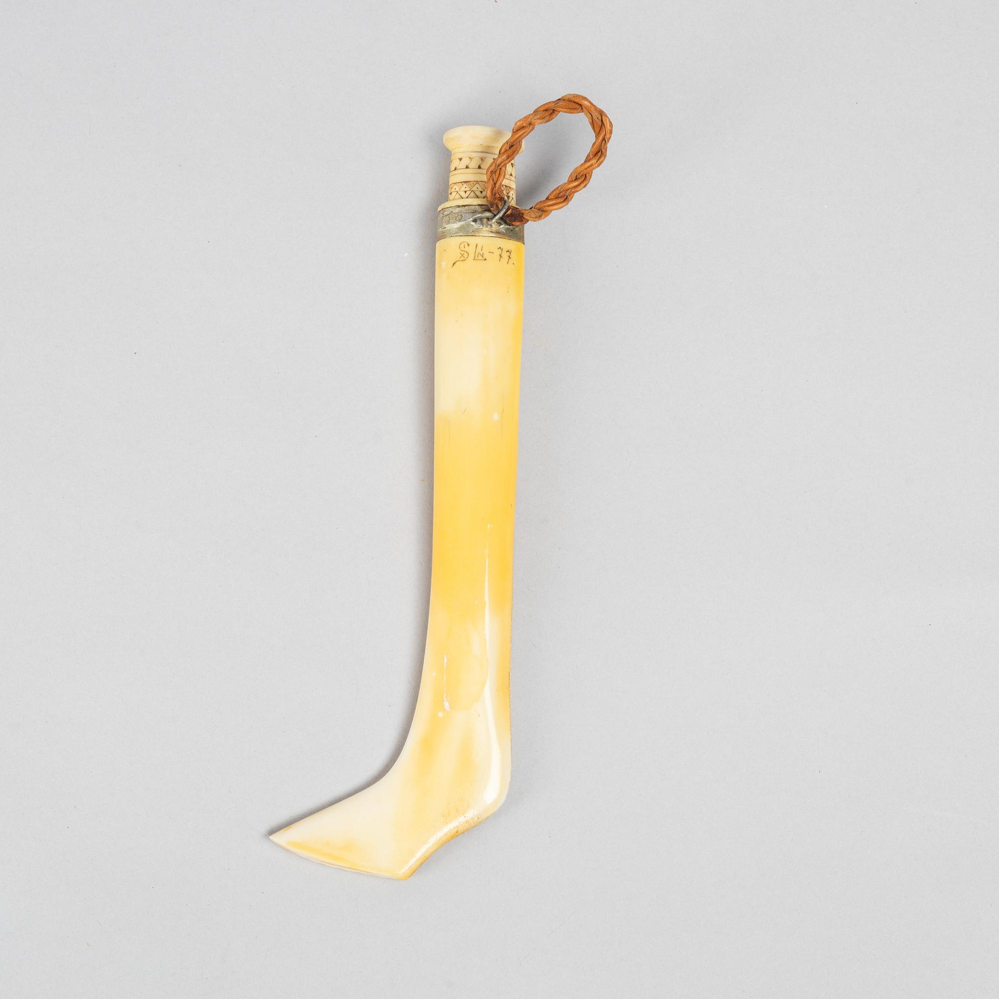 Sixten Lindberg, a reindeer horn knife, signed.