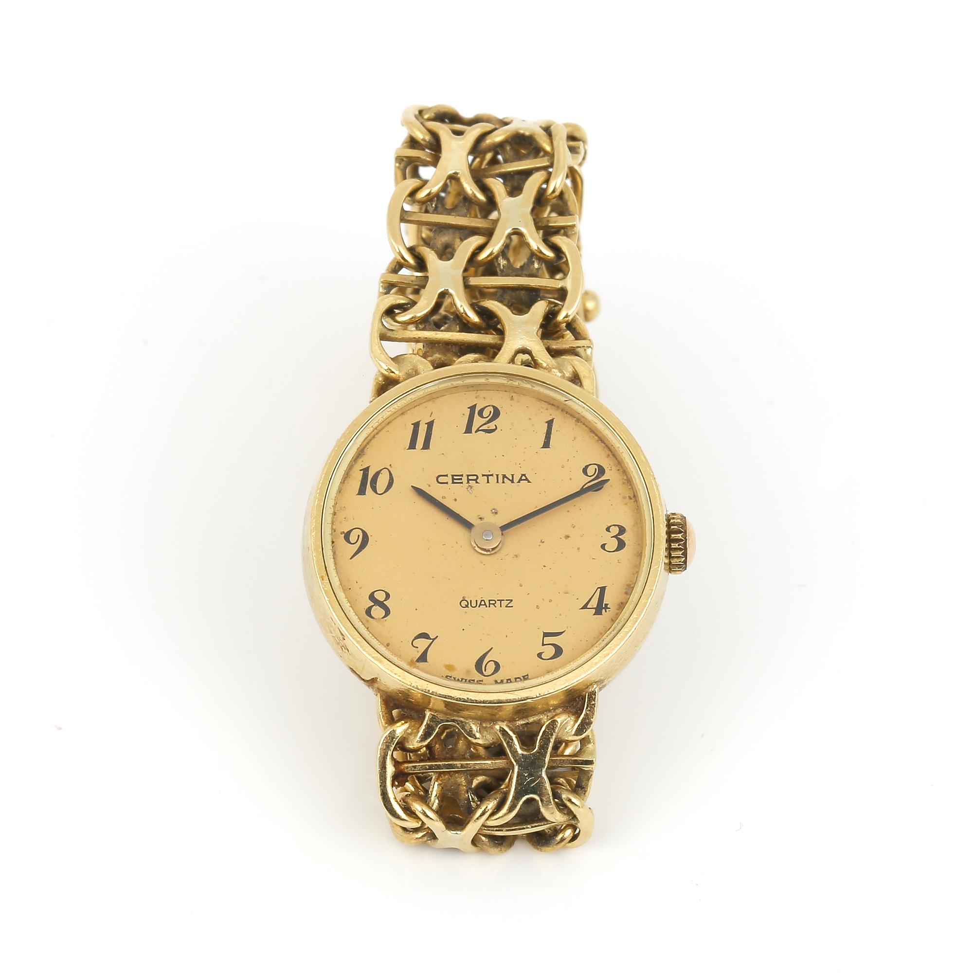 ARMBANDSUR, Certina, 18K guld, armband, D Ekström, Falköping, 1988. Total vikt ca 21 g.