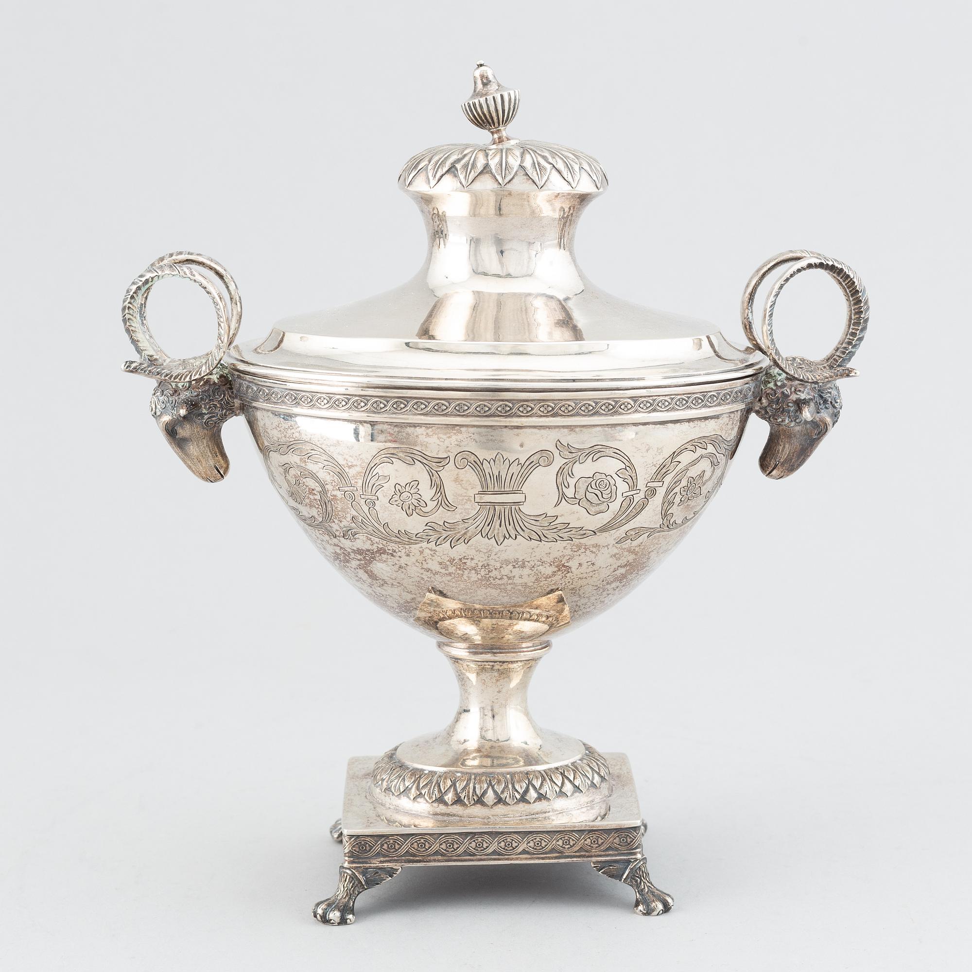 A Swedish Gustavian silver sugar-bowl and cover, mark of Anders Fornholm, Stockholm 1790.