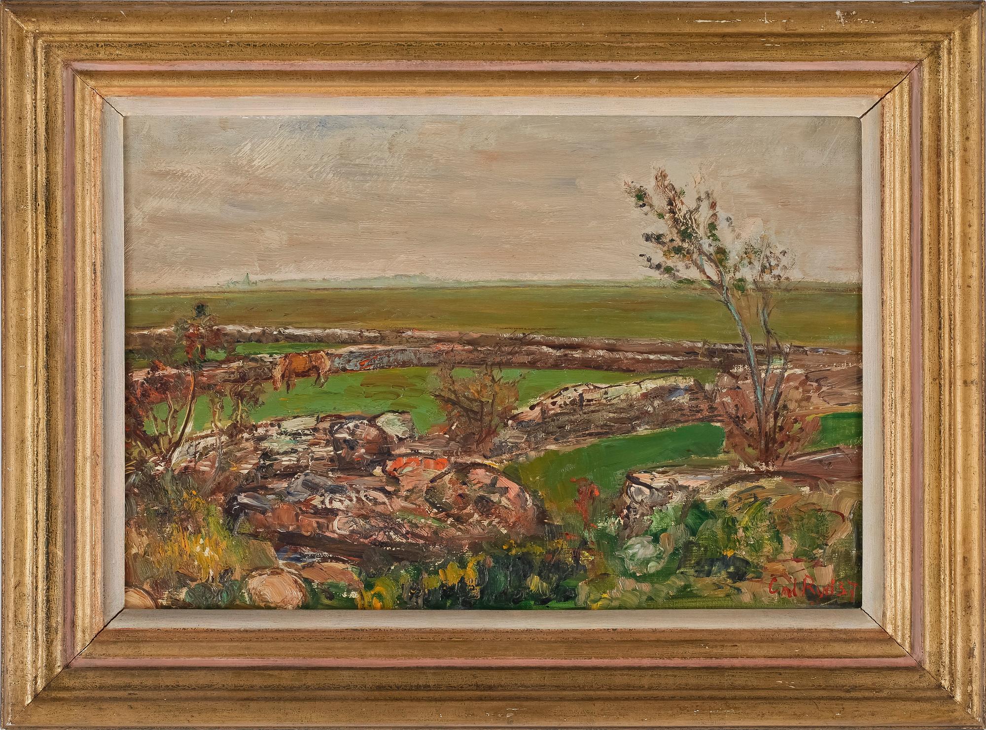 CARL RYD, olja på pannå, signerad och daterad 37.