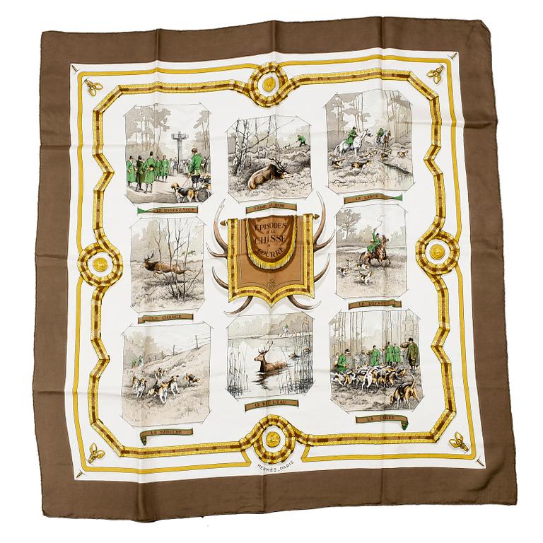 HERMÈS, scarf, "Épisodes de la Chasse à Courre".