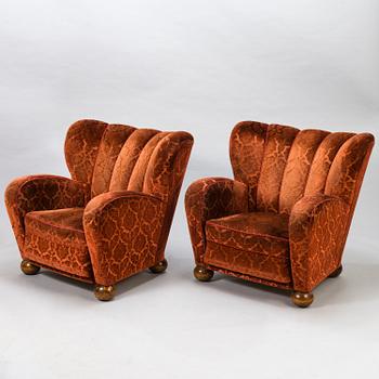 MÄRTA BLOMSTEDT, A pair of  mid 20th century armchairs.