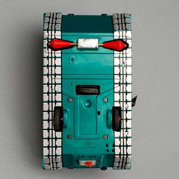 LEKSAKSFORDON, plåt, " Tinplate Space Patrol X-11 Tank", Yonezawa, Japan, ca 1964.