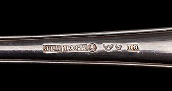 PARTI SKEDAR, 30 delar, silver, bla "Haga", JL Hultman, Stockholm, 1954. Tot vikt ca 772g.