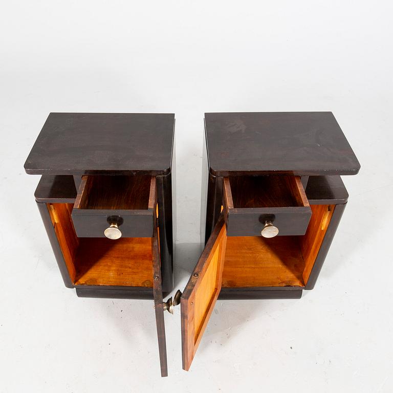 A piar of stained Art Deco bedside tables first half of the 20th century.