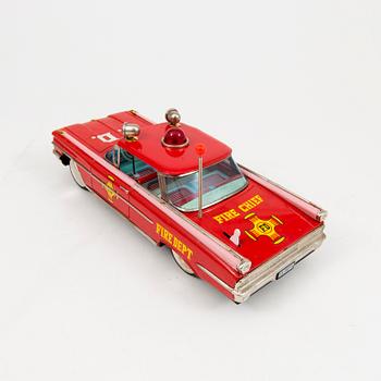 A tinplate Ichiko "Fire Dept Chief's car" Oldsmobile, Japan, 1960s.