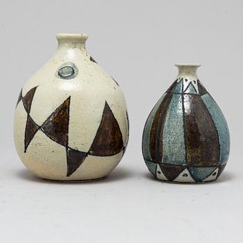 ANDERS BRUNO LILJEFORS, two stoneware vases, Gustavsberg studio, Sweden 1952.