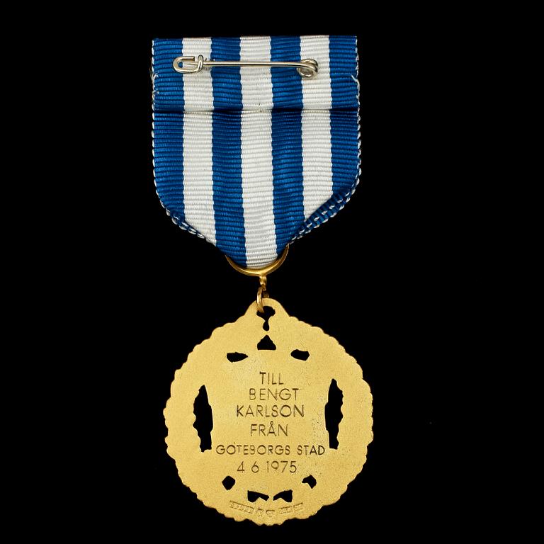 MEDALJ, 18 k, Sporrong, Nässjö, 1972, vikt 22 g.