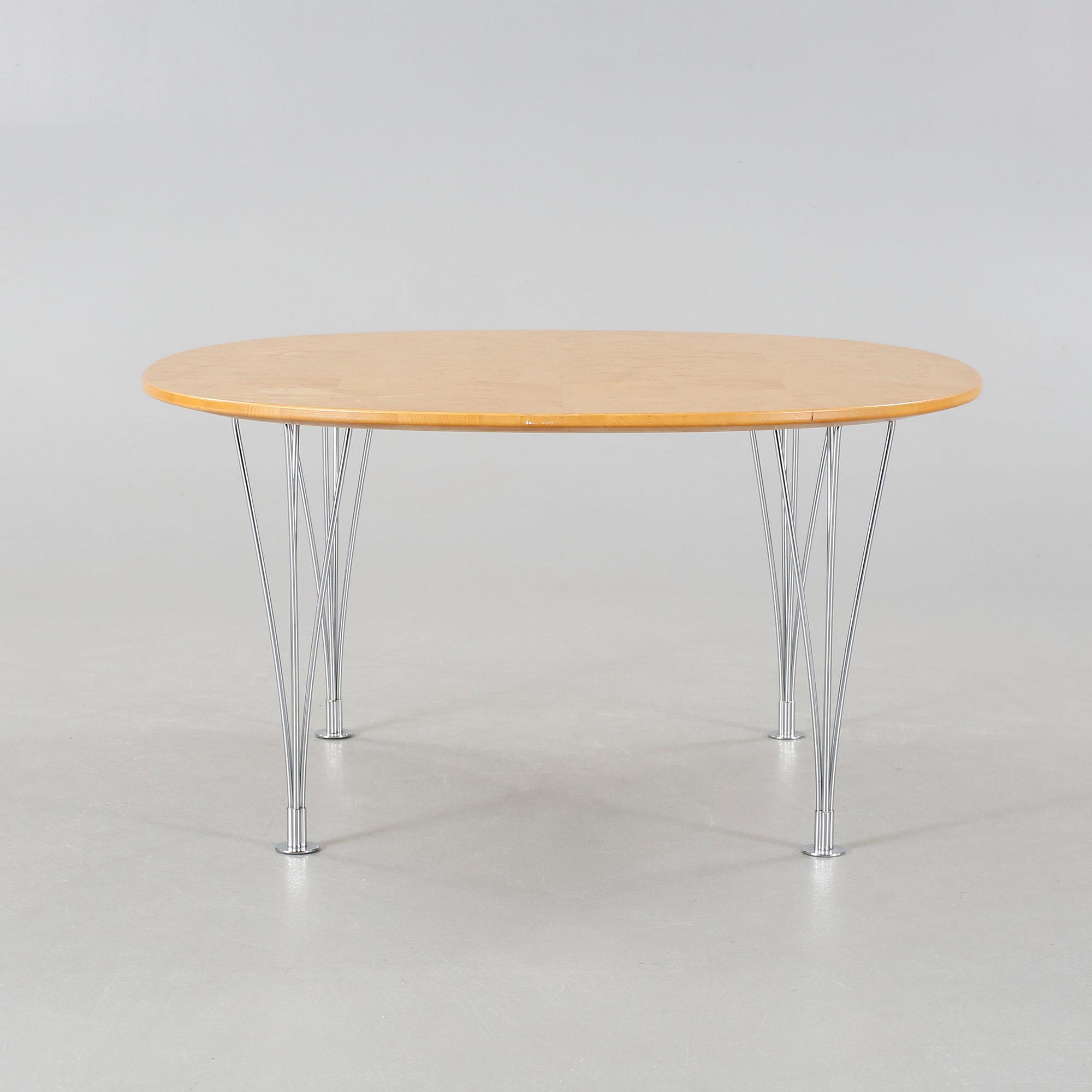 A coffee table named "Supercirkel", designed by Piet Hein and Bruno Mathsson.