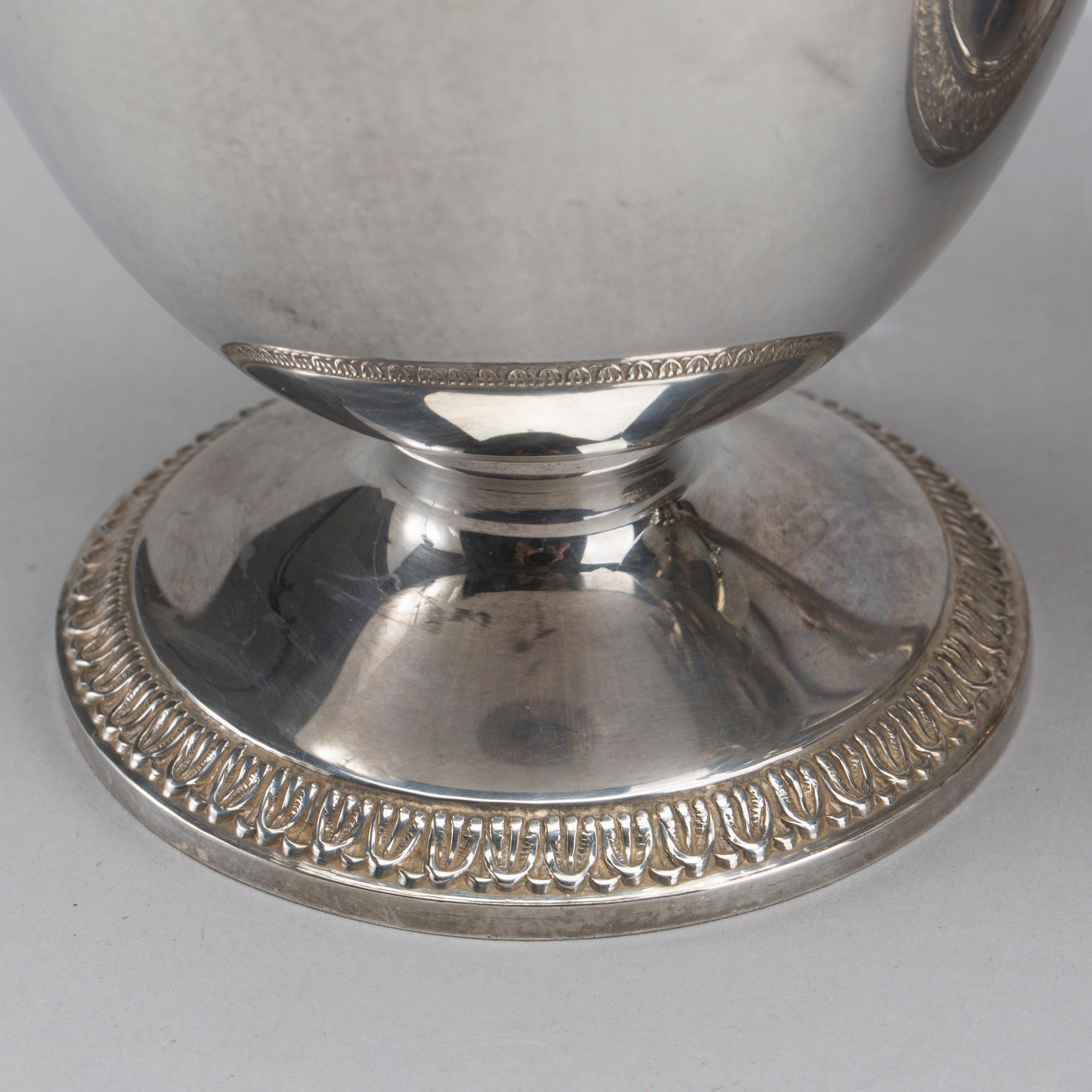 A 20th century silver four piece tea service, unknown makers mark weight ca 1743 gr.