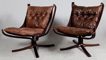 FÅTÖLJER, 4 st, "The Falcon Chair",  Sigurd Ressell, Vatne Möbler, Norge, 1960/70-tal.