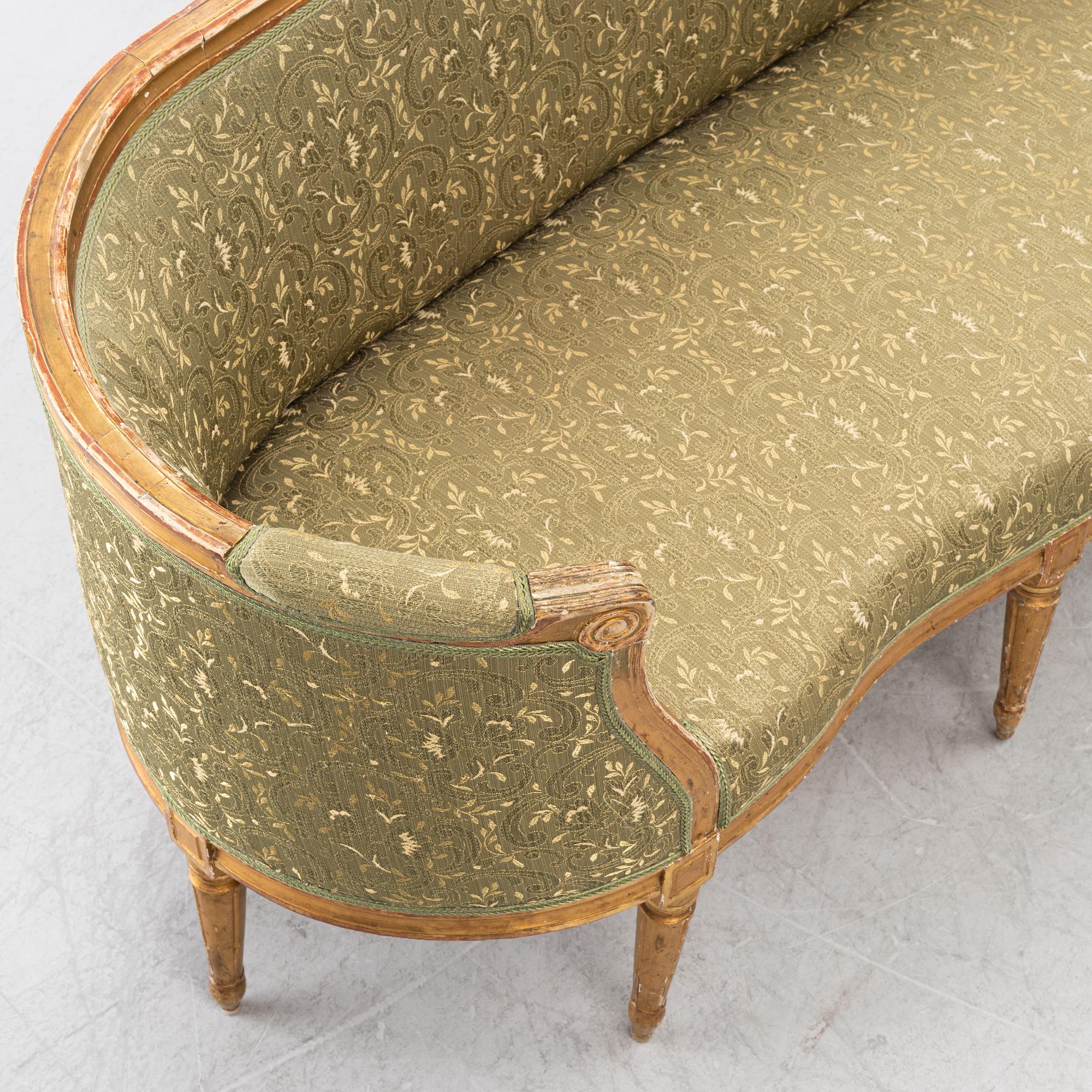 A Gustavian style sofa, 19th century.
