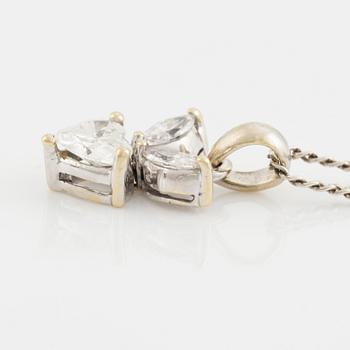 Heart shaped and marquise cut diamond necklace.
