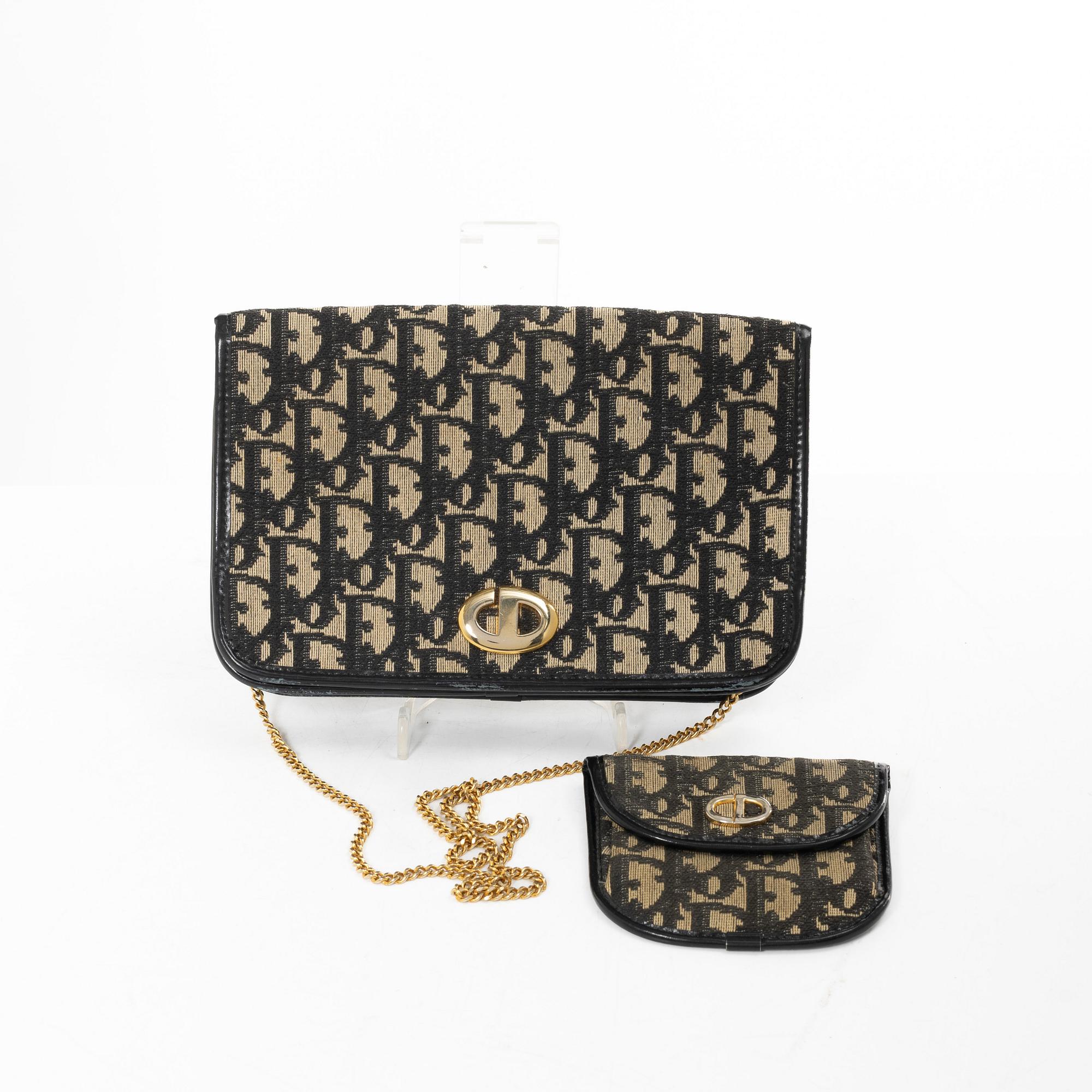 Christian Dior, bag and coin purse, vintage.
