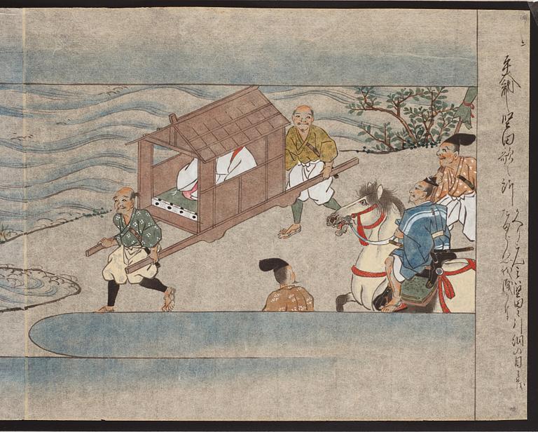 A set of four Japanese paintings by anonymous artist, Japan, 19th Century.