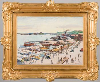 HUGO BACKMANSSON, VIEW FROM HELSINKI MARKET SQUARE.