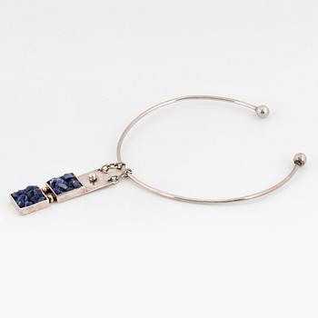 Necklace with pendant, D.S Denmark, silver with sodalite.