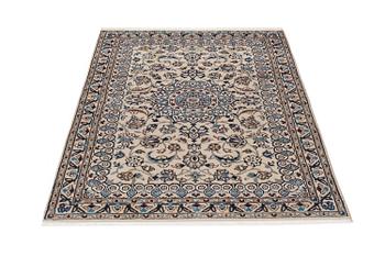 An old part silk Nain carpet ca 187 x 116 cm.