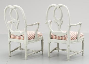 A pair of Gustavian armchairs by C. F. Flodin.