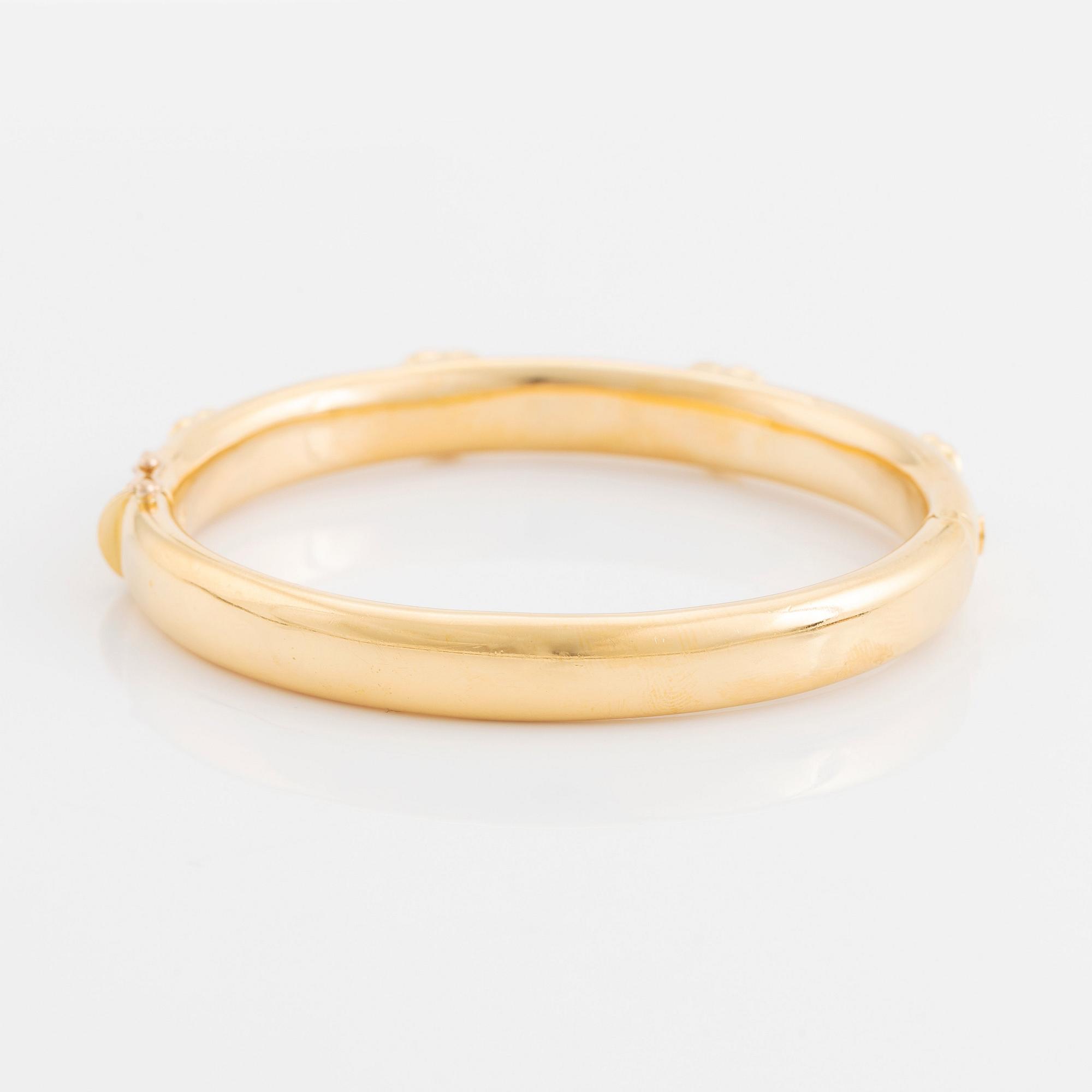 Armring 18K guld med hjärtformade citriner och runda briljantslipade diamanter, David Morris.