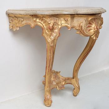 A Swedish Rococo mid 18th century console table.