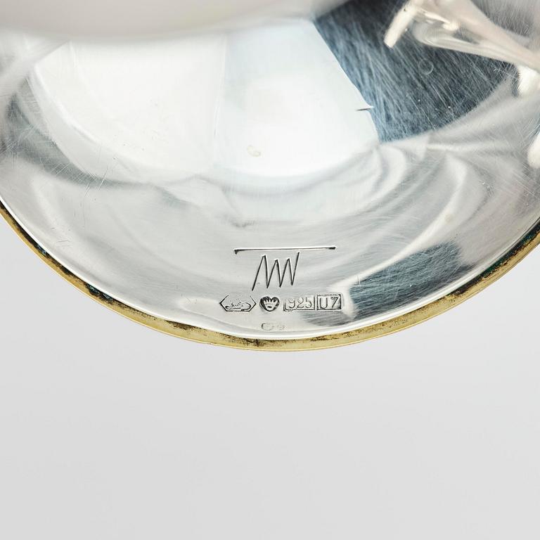 Tapio Wirkkala, three sterling silver 'Trumpetti' candlesticks, Kultakeskus, Hämeenlinna 1973.