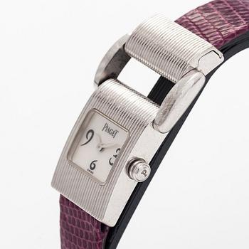 Piaget, wristwatch, Miss Protocole, 25 x 17,5 mm, 18K white gold, quartz, sapphire crystal.