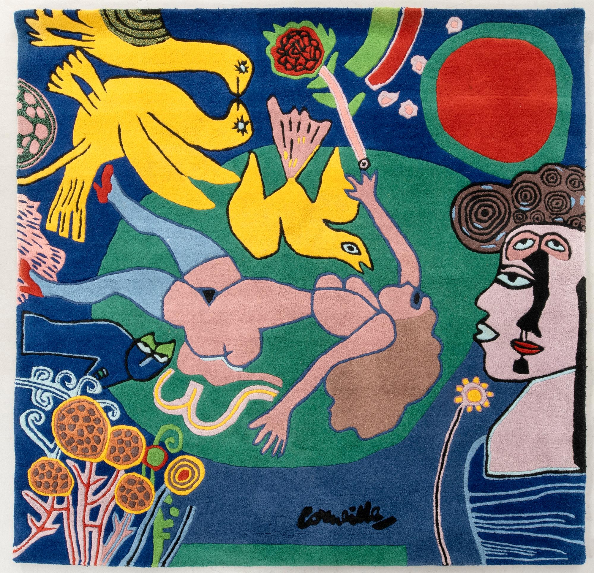 Beverloo Corneille matta, tuftad, signerad och numrerad 50/100, ca 205x205 cm.