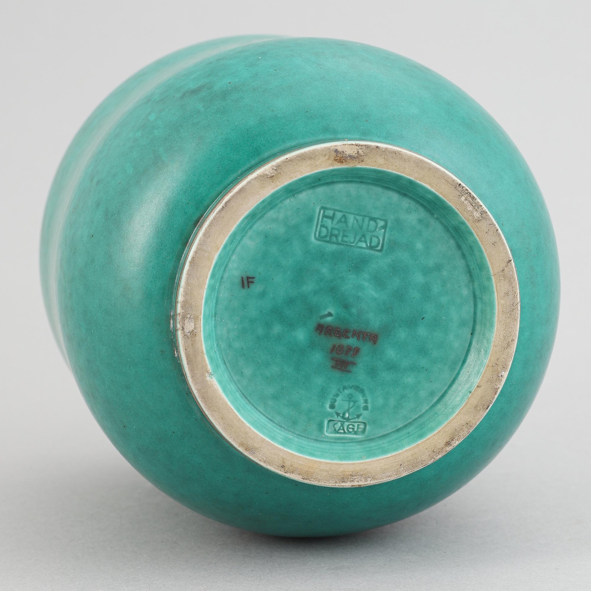 Wilhelm Kåge, vas, stengods, "Argenta", Gustavsberg.