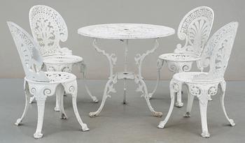 TRÄDGÅRDSMÖBLEMANG, 5 delar, sent 1900-tal.