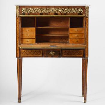 A Gustavian 18th century secretaire by Gottlieb Iwersson, master 1778, not signed.