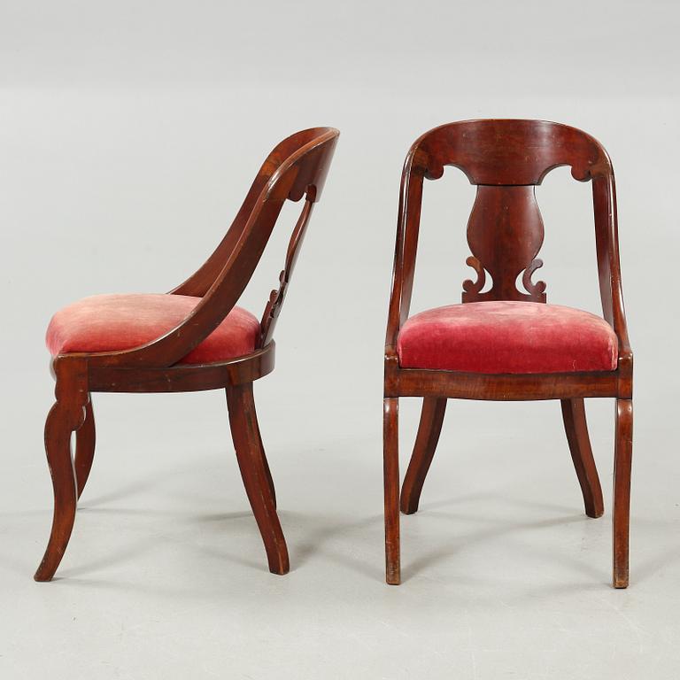 STOLAR, 4 st, s k Göteborgsstolar, 1800-tal.