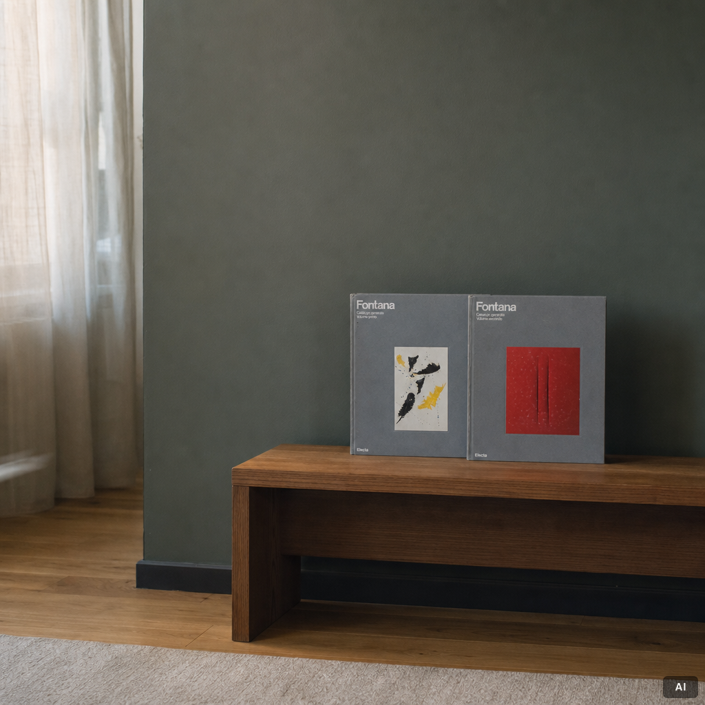 Böcker, 2 volymer, "Fontana - Catalogo generale I-II", Enrico Crispolti, Edizioni Electa, Milan,1986.