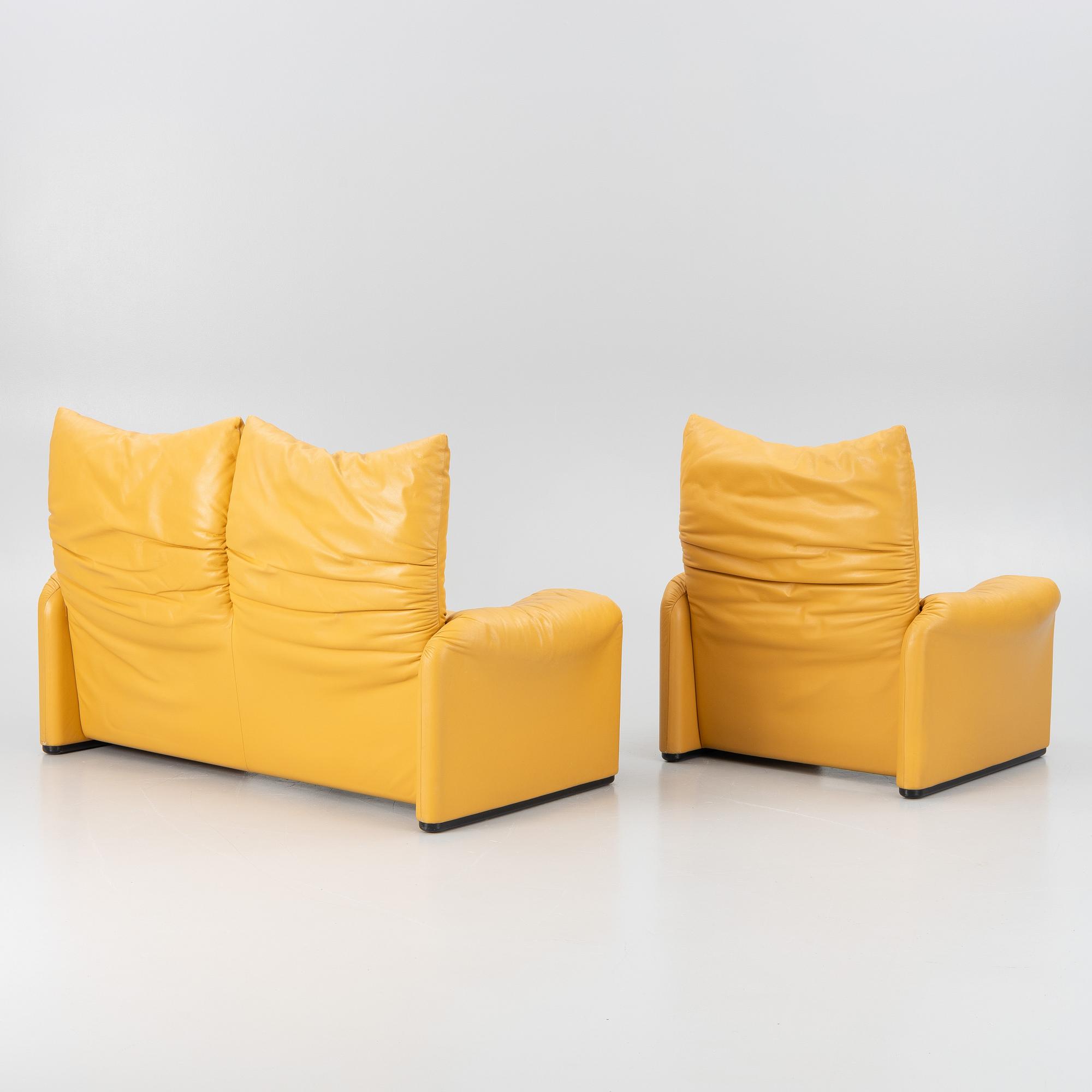 Vico Magistretti, soffa och fåtölj, "Maralunga", Cassina, Italien.