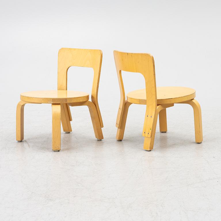 Alvar Aalto, barnstolar, 4 st, Artek, Finland.